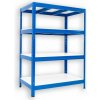 Kovový regál do špajze Biedrax 60 x 90 x 120 cm, modrý - 4 police biele lamino 12mm, 275 kg Kovový regál do špajze Biedrax 60 x 90 x 120 cm, modrý - 4 police biele lamino 12mm, 275 kg