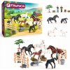 Faunica Sada 25 koní biele a čierne