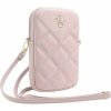 Guess PU Quilted 4G Metal Logo Wallet Phone Bag Zipper ružové Guess PU Quilted 4G Metal Logo Wallet Phone Bag Zipper ružové