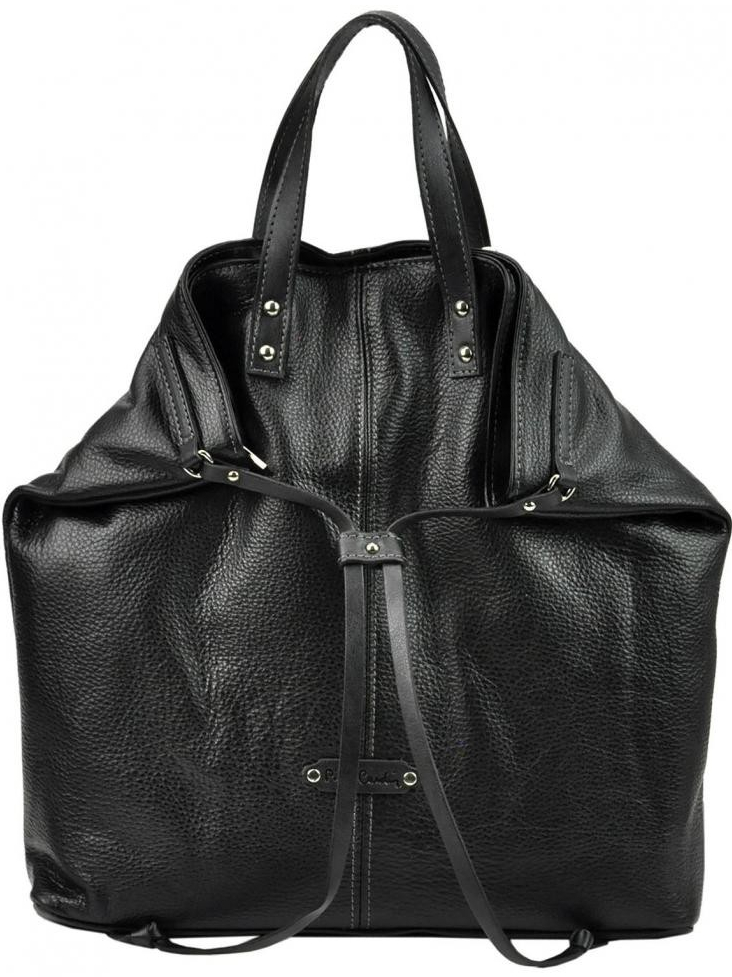 Pierre Cardin kožená veľká dámska kabelka do ruky ruksak čierna