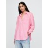 Gap lanová oversize košeľa Big Shirt ružová