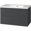 Mereo Aira, kúpeľňová skrinka s umývadlom z liateho mramoru 101 cm, antracit Mereo Aira, kúpeľňová skrinka s umývadlom z liateho mramoru 101 cm, antracit