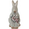 Clayre & Eef Zelená keramická dekorácia králik s kvetmi Floria M - 13*10*21 cm - Clayre & Eef Clayre & Eef Zelená keramická dekorácia králik s kvetmi Floria M - 13*10*21 cm - Clayre & Eef