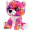 Leopard Rainbow Star Sparkle farebný sediaci 35 cm Leopard Rainbow Star Sparkle farebný sediaci 35 cm