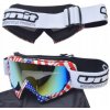 UNIT Okuliare na Motokros Enduro Štvorkolka ATV So Zrkadlovým Skielkom - Dizajn Americká Vlajka UNIT Okuliare na Motokros Enduro Štvorkolka ATV So Zrkadlovým Skielkom - Dizajn Americká Vlajka