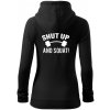 Shut up and squat - Mikina dámska trendy zipper s kapucňou - S ( Čierna ) Shut up and squat - Mikina dámska trendy zipper s kapucňou - S ( Čierna )