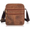 Kožená pánska hnedá vintage crossbody taška VILLE Kožená pánska hnedá vintage crossbody taška VILLE