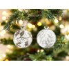 Mica decorations Biela sklenená guľa so vzorom - sada 2ks Mica decorations Biela sklenená guľa so vzorom - sada 2ks