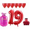 HeliumKing Hélium párty set na 19. narodeniny s červenými balónmi HeliumKing Hélium párty set na 19. narodeniny s červenými balónmi