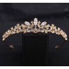 B-TOP Pozlátená korunka do vlasov s kryštálmi a lístkami Crystals B-TOP Pozlátená korunka do vlasov s kryštálmi a lístkami Crystals