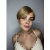 Krátka zlatá parochňa z pravých a umelých vlasov Denisa s ľahkou ofinou Krátka zlatá parochňa z pravých a umelých vlasov Denisa s ľahkou ofinou