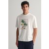 Gant Hawaii Printed Graphic SS T-Shirt biele
