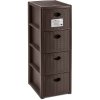 STEFANPLAST Úložný plastový regál Elegance Slim, 4 zásuvky, hnedý STEFANPLAST Úložný plastový regál Elegance Slim, 4 zásuvky, hnedý