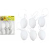 Vajíčko dekoračné plastové biele na zavesenie 6 cm, 6ks Vajíčko dekoračné plastové biele na zavesenie 6 cm, 6ks