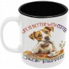 MOOGA | Hrnček s potlačou kávy a Jack Russell teriéra 330ml, čierny MOOGA | Hrnček s potlačou kávy a Jack Russell teriéra 330ml, čierny