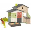 Domček Priateľov so záhradkou a pieskoviskom Friends Evo Playhouse Life Smoby rozšíriteľný v natur hnedých farbách Domček Priateľov so záhradkou a pieskoviskom Friends Evo Playhouse Life Smoby rozšíriteľný v natur hnedých farbách