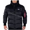 Alpha Industries HOODED PUFFER ALPHA FD pánska zimná bunda black čierna