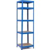 Policový regál Trestles RH 2200x600x400, nosnosť 1750 kg, 5 políc Farba: modrá, Typ police: drevená MDF 5,4 mm Policový regál Trestles RH 2200x600x400, nosnosť 1750 kg, 5 políc Farba: modrá, Typ police: drevená MDF 5,4 mm