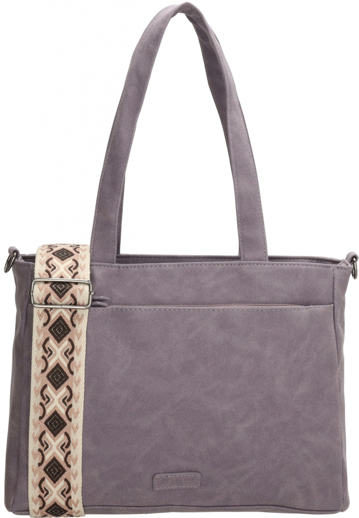 Beagles dámska taška shoperka Malaga s dekoratívnym popruhom fialová- 7 6 L