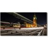 Vodorovné Sklenené hodiny na stenu tiché Big Ben Londýn 60x30 cm Vodorovné Sklenené hodiny na stenu tiché Big Ben Londýn 60x30 cm