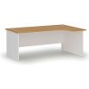 Rohový kancelársky písací stôl PRIMO WHITE, 180x120 cm, pravý, biela/buk Rohový kancelársky písací stôl PRIMO WHITE, 180x120 cm, pravý, biela/buk