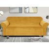 Elastický plyšový poťah na trojmiestnu pohovku BestBerg / žltá Elastický plyšový poťah na trojmiestnu pohovku BestBerg / žltá
