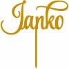 Zápich - Meno typ 09 - Zlatá zrkadlová - bez paličky - 15cm Zápich - Meno typ 09 - Zlatá zrkadlová - bez paličky - 15cm