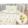 Biante Detské bavlnené posteľné obliečky do postieľky Sandra SA-084 Žlté kvety na bielom Do postieľky 90x140 a 50x70 cm