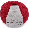 Pletacia priadza Alpaca Gold s flitrami 50 g červená 1ks Pletacia priadza Alpaca Gold s flitrami 50 g červená 1ks