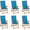 Záhradná stolička 6 ks teak / látka Dekorhome Záhradná stolička 6 ks teak / látka Dekorhome