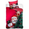 Tiptrade - Bavlnené Vianočné obliečky - Pozdrav zo severného pólu - Santa, snehuliak a sob / 140 x 200 cm + 70 x 90 cm Tiptrade - Bavlnené Vianočné obliečky - Pozdrav zo severného pólu - Santa, snehuliak a sob / 140 x 200 cm + 70 x 90 cm
