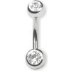 Oceľový piercing banánik s kryštálmi Veľkosť: Bílá 1,6 x 10mm Oceľový piercing banánik s kryštálmi Veľkosť: Bílá 1,6 x 10mm