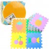 LEAN TOYS Mäkká puzzle podložka vzdelávacia EVA pena Ovocie Sladkosti farebné 16 ks. LEAN TOYS Mäkká puzzle podložka vzdelávacia EVA pena Ovocie Sladkosti farebné 16 ks.