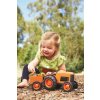 Green Toys Traktor s vlečkou oranžový