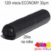 Vrecia na odpad rolo 120l 70x110 cm 30µm 25ks ECONOMY Farba: Čierna, Objem: 120l, Hrúbka materiálu: 30µm cena za rolku Vrecia na odpad rolo 120l 70x110 cm 30µm 25ks ECONOMY Farba: Čierna, Objem: 120l, Hrúbka materiálu: 30µm cena za rolku