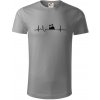 Ekg lokomotíva - Tričko z organickej bavlny - 2XL ( Starostrieborná ) Ekg lokomotíva - Tričko z organickej bavlny - 2XL ( Starostrieborná )
