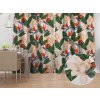 Biante Bavlnený záves Sandra SA-768 Veľké tropické listy na bielom 150x210 cm Biante Bavlnený záves Sandra SA-768 Veľké tropické listy na bielom 150x210 cm