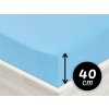 Jersey napínacie prestieradlo na extra vysoký matrac JR-017 Azúrovo modré 180 x 220 - výška 40 cm Jersey napínacie prestieradlo na extra vysoký matrac JR-017 Azúrovo modré 180 x 220 - výška 40 cm