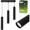 Závesná stropná lampa zvesná 29cm reflektor 3x GU10 LED SOPLO čierna LUMILED Závesná stropná lampa zvesná 29cm reflektor 3x GU10 LED SOPLO čierna LUMILED