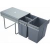 Wireli Výsuvný odpadkový kôš 400 mm - 2x10L + 1x20L / Šedý Wireli Výsuvný odpadkový kôš 400 mm - 2x10L + 1x20L / Šedý