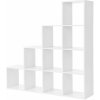 Knižnica, regál na knihy, 10 priehradiek v tvare kocky, biela Knižnica, regál na knihy, 10 priehradiek v tvare kocky, biela