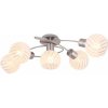 Globo 54025-5 prisadené stropné svietidlo Willy 5x40W | E27 - matný nikel, biela Globo 54025-5 prisadené stropné svietidlo Willy 5x40W | E27 - matný nikel, biela
