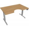 Hobis Pracovný stôl Motion Ergo, PO, 2S, 140x70,5-120,5x90 cm, dub/sivá Hobis Pracovný stôl Motion Ergo, PO, 2S, 140x70,5-120,5x90 cm, dub/sivá