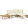 VidaXL 4-dielna súprava záhradného nábytku, krémové podložky, bambus VidaXL 4-dielna súprava záhradného nábytku, krémové podložky, bambus