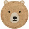 Kobercová predložka, ø 100 cm, juta, medveď, 52306-100 Kobercová predložka, ø 100 cm, juta, medveď, 52306-100