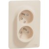 Unica - Dvojzásuvka pootočená 16A 230V, Béžová Unica - Dvojzásuvka pootočená 16A 230V, Béžová