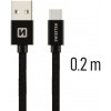Swissten 71521101 datový USB - USB-C, 0.2m, černý Swissten 71521101 datový USB - USB-C, 0.2m, černý