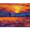 Diamondi Diamantové maľovanie FAREBNÝ ZÁPAD SLNKA A VETRNÝ MLYN 40 x 50 cm vypnuté plátno na rám