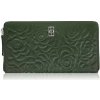 Paolo Peruzzi Dámska peňaženka z prírodnej kože s kvetinovým vzorom | zelená AL-13-GB Paolo Peruzzi Dámska peňaženka z prírodnej kože s kvetinovým vzorom | zelená AL-13-GB