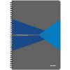LEITZ Office Blok A4 linajkový laminovaná kartónová obálka sivá-modrá 90 listov